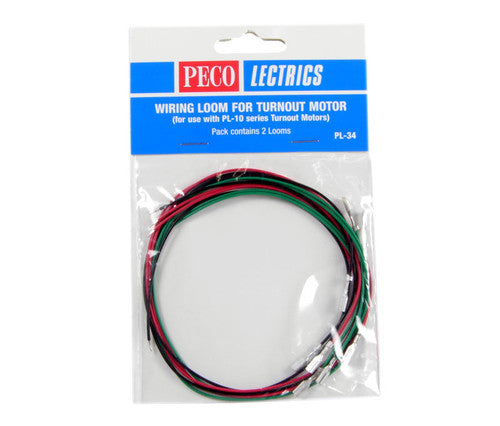 Peco PL-34 Wiring Harness for Turnout Motor (Suitable for PL-10 Series) with All Scales Compatibility, Part Number PCO - PL - 34