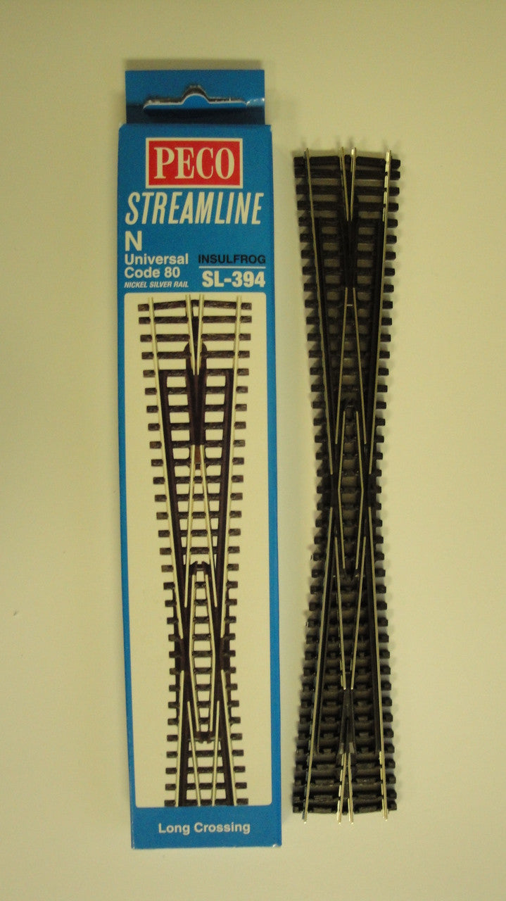 Peco N Scale Model Train Track Long 8 Degree Crossing Code 80 INSULFROG SL - 394