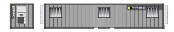 HO Scale Assembled Two - tone Gray 40' Atlas Mobile Office Container Triumph