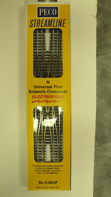 Peco N Scale Right Hand Code 55 Double Crossover (Scissors-Type) Electrofrog SL-E383F