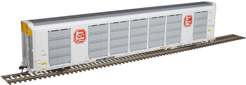 HO Scale Atlas 20006441 Gunderson Multi - Max Auto Rack Model for Kansas City Southern (KCS) Railway in White Color, Road Number #697147