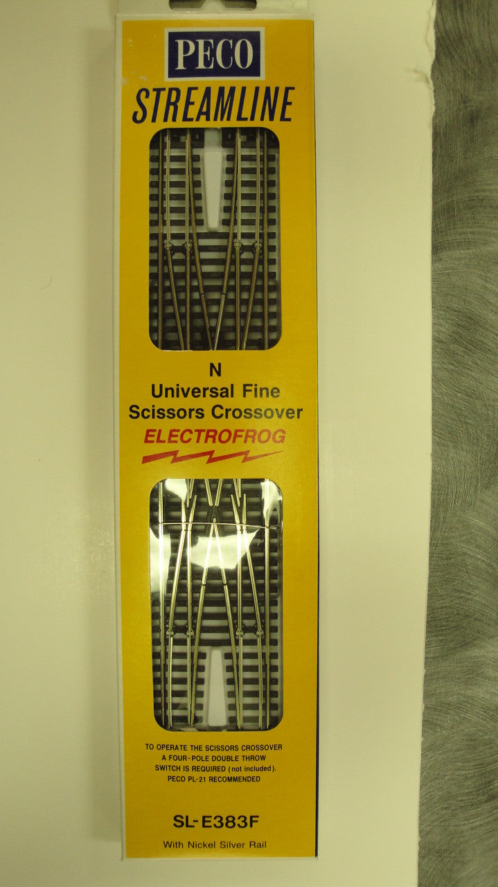 Peco N Scale Right Hand Code 55 Double Crossover (Scissors-Type) Electrofrog SL-E383F