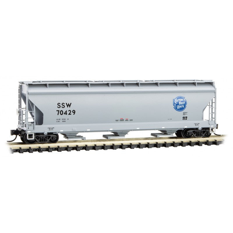 N Scale Micro-Trains 3-Bay Covered Hopper Model - St. Louis Southwestern Cotton Belt #70429 (489-09400621)