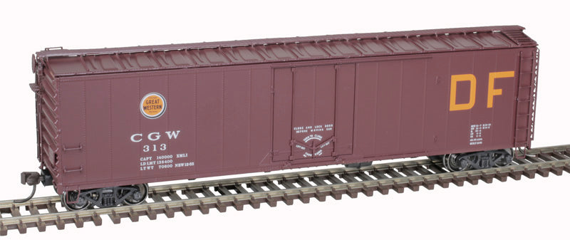 HO Scale Atlas Master 20007023 50-Foot Plug Door Boxcar Model - CGW Chicago Great Western #341 in Boxcar Red and Black Color Scheme