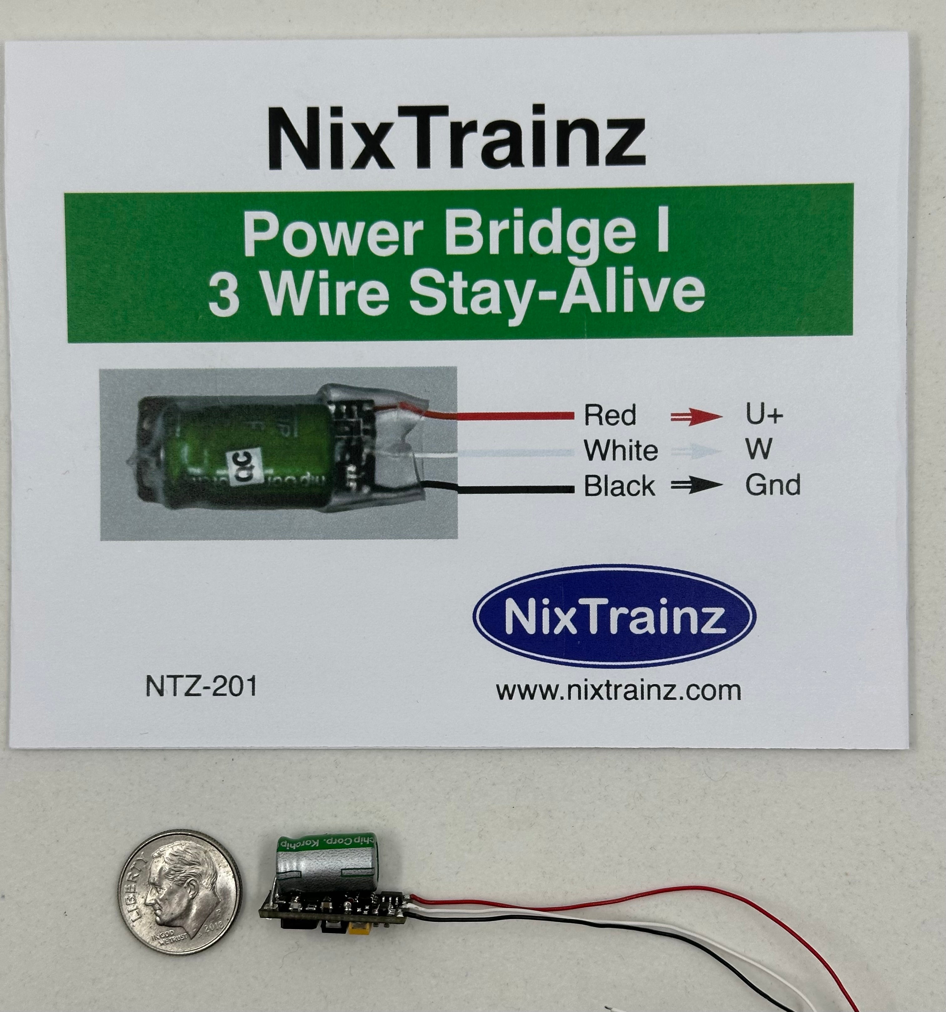 NixTrainz 3-Wire Power Bridge I Stay-Alive Device for ESU Decoders