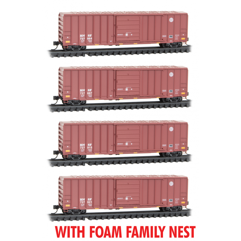 Micro Trains 993 00 193 BNSF N Scale Model Train Set - 4 Piece Pack, Road Pack #193