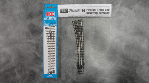 Peco SL - 387 N Scale Left - Hand Code 80 Insulfrog Turnout with 36/18 Radius