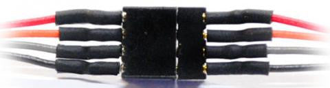 TCS 1410 Four-Pin Miniature Connector with Color-Coded Wires (Suitable for All Scales), Part Number 745-1410