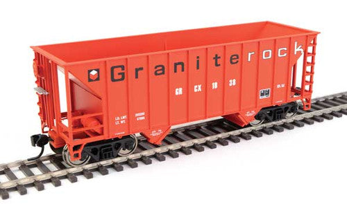Walthers HO Scale 34' 100-Ton 2-Bay Hopper - Granite Rock GRCX #1838