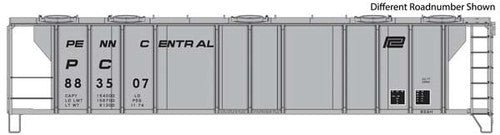 Walthers Mainline HO Scale Model Train 910 - 7032 50 - foot Pullman - Standard PS - 2 2893 Three - Bay Covered Hopper for Penn Central Railroad #883595