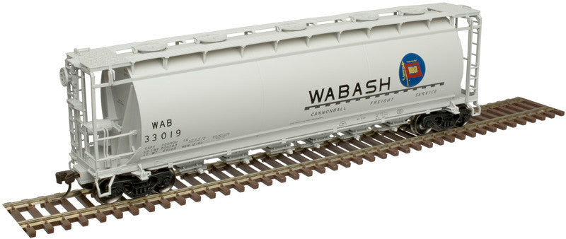 Atlas HO Scale 20005785 ACF Three-Bay Covered Hopper with Wabash Flag Logo #33037 for Model Trains