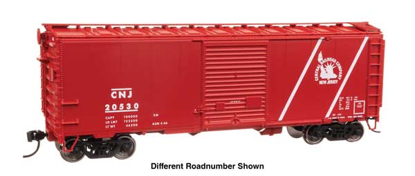 Walthers HO Scale Model Train - 910 - 45207 40 Foot ACF Welded Boxcar Representing Central of New Jersey (CNJ) #20918