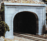 Woodland Scenics N Scale Unpainted Hydrocal(R) Castings - Double-Track Tunnel Portals Package of 2 for Realistic Model Railroad Concrete Structures
