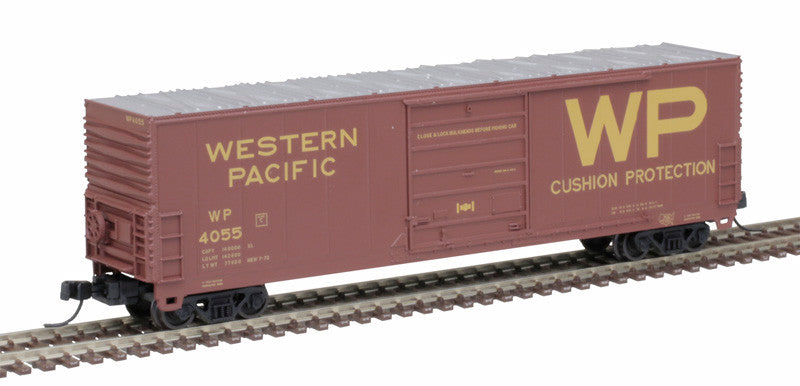 N Scale Atlas 50005243 Class X72 50-Foot Boxcar from Western Pacific #4057 in Brown and Yellow Colors