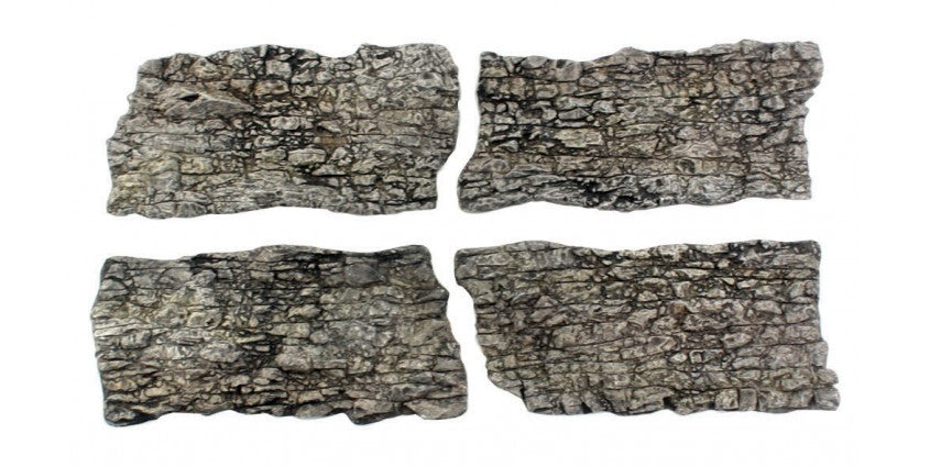 Woodland Scenics 1138 - A Scale Ready-to-Use Precast Hand-Painted Rock Faces Set of 4 Pieces