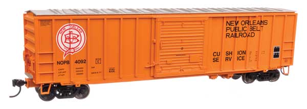 Walthers 910-1891 HO Scale 50-Foot ACF Exterior Post Boxcar for New Orleans Public Belt Railroad #4092 in Orange, Black, Red, and White Colors