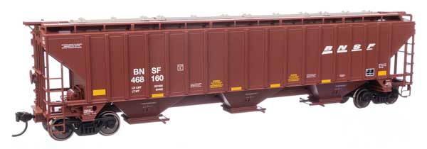 Walthers 910 - 49032 HO Scale Model Train Trinity 4750 3 - Bay Covered Hopper Freight Car BNSF #468160