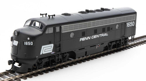 Walthers 19983 EMD F7 A/B Model Trains - PC - Penn Central #1650, #3460 in Black and White Colors - DCC & Sound HO Scale for Model Train Enthusiasts
