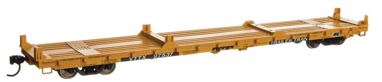 Walthers HO Scale 60' PS Flatcar Trailer-Train VTTX #97548 (Yellow, Black TT Logo)