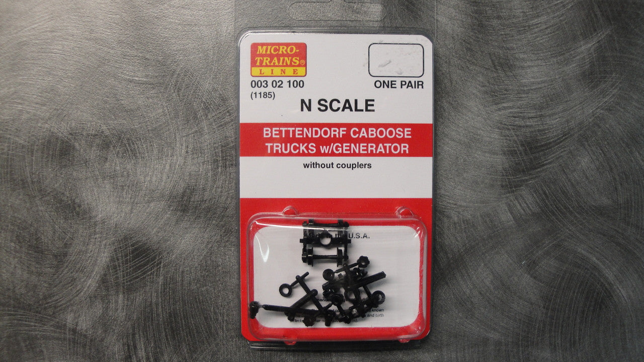 N Scale Bettendorf Swing Motion Caboose Trucks with Generator (1185)