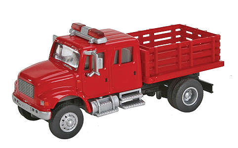 Assembled HO Scale Walthers Red International 4900 Fire Dept Utility Truck