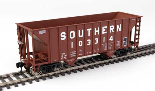 Walthers HO Scale 34' 100-Ton 2-Bay Brown Hopper - Southern Railway SOU #103314