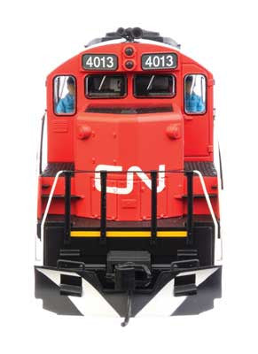 Walthers 910 - 20433 HO Scale Model Train - EMD GP9 Phase II Canadian National #4013 with Black, Red and White Stripes, Equipped with DCC & Sound