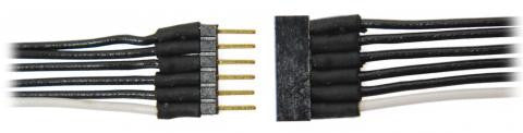 TCS 1476 6-Pin Micro Connector with Black & White Wires, Part #745-1476 (All Scales)