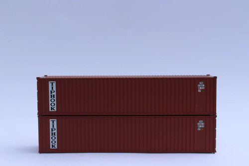 N Scale JTC Model Trains 405511 Tiphook 40-Foot Standard Height 8-Foot-6-Inch Corrugated Panel Side Steel Container Model for Train Enthusiasts