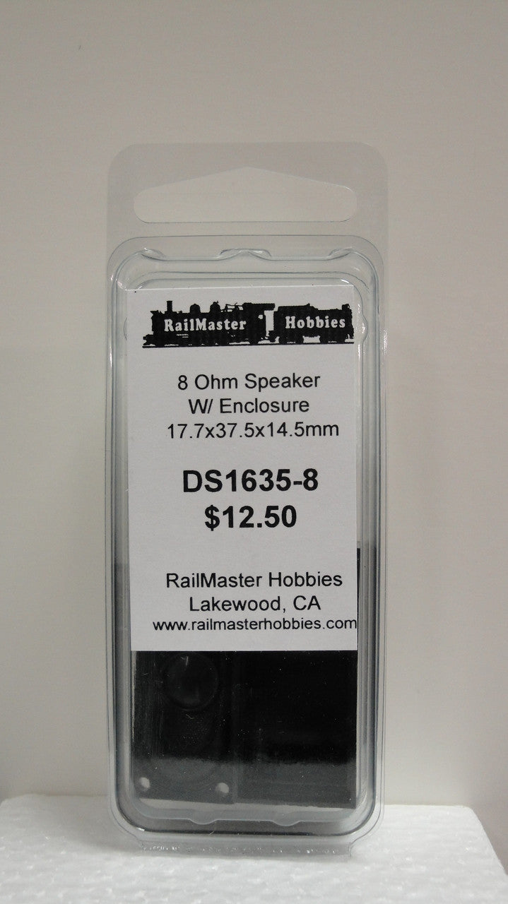 HO Scale 8 Ohm Rail Master and Speaker - Dimensions: 17.7 x 37.45 x 14.5 mm, Part # RMT - DS1635 - 8