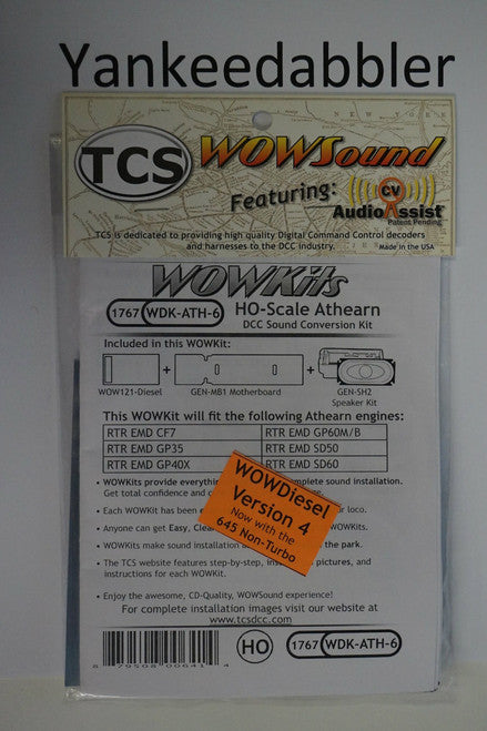 1767 TCS Train Control Systems / ATH - 6 Digital Command Control (DCC) with WOW Sound Conversion Kit for HO Scale Trains, Part # 745 - 1767