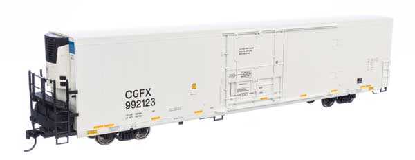 Walthers Mainline HO Scale 72-Foot Modern Refrigerator Boxcar for Cedar Grove Logistics, LLC with CGFX #992123