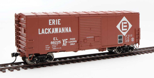 Walthers HO Scale 40-Foot ACF Modernized Welded Boxcar for Erie Lackawanna Railroad with 8-Foot Youngstown Door, Model Number 910-45003, Car Number #88225