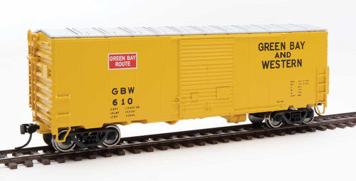 Walthers HO Scale Model Train 910 - 45004 40 - foot ACF Modernized Welded Boxcar for Green Bay & Western Railroad #610