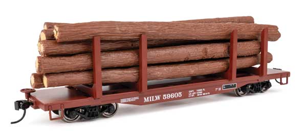 Walthers HO Scale 45' Logging Flatcar - MILW Milwaukee Road #59659 Limited Edition