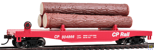 HO Scale 1771 WAL-931 Log Dump Car with Logs - Canadian Pacific