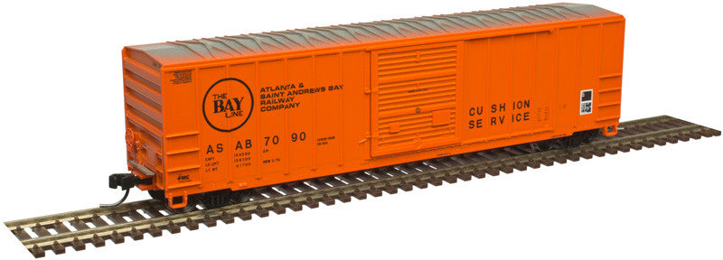 N Scale ATLAS FMC 5077 Single-Door Boxcar in Orange & Black (#7095)