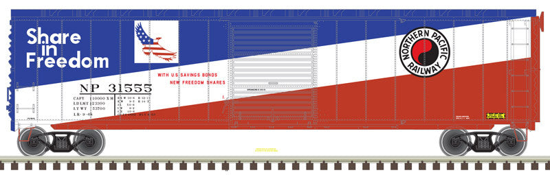 Atlas 20005850 HO Scale 50' Postwar Boxcar NP #31309 with Savings Bonds Graphics