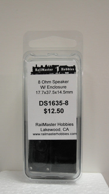 HO Scale 8 Ohm Rail Master and Speaker - Dimensions: 17.7 x 37.45 x 14.5 mm, Part # RMT - DS1635 - 8