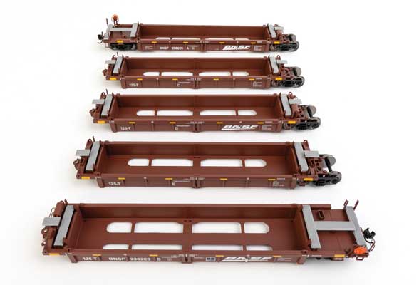 Walthers HO Scale BNSF Railway 5-Unit Rebuilt 40' Well Car #238223 A-E