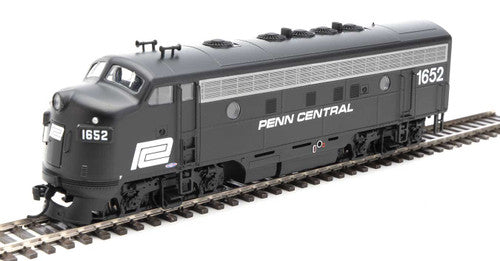 Walthers 19985 HO Scale Model Train - EMD F7 A - PC - Penn Central #1652 (Black and White) with DCC & Sound Function