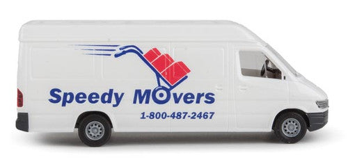Walthers 949-12206 HO Scale SceneMaster Service Van Speedy Movers in White, Blue, and Red Color Scheme