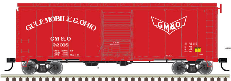 ATLAS HO Scale 40-Foot Postwar Boxcar Model of Gulf Mobile & Ohio - GM&O #21635, Part # 150-20004777