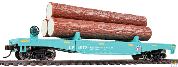 HO Scale WAL-931-1773 Log Dump Car with Logs for Union Pacific