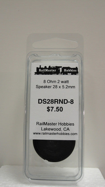 HO Scale 28 mm Round 8 Ohm 2 Watt Rail Master Speaker - Part # RMT - DS28RND - 8 (DS28RND - 8)