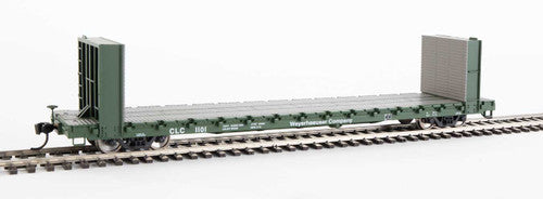 HO Scale Walthers 910 - 5825 60 - Foot Pullman - Standard Bulkhead Flatcar (48 - Foot Interior Length) CLC - Weyerhauser #1101 Model Train Car