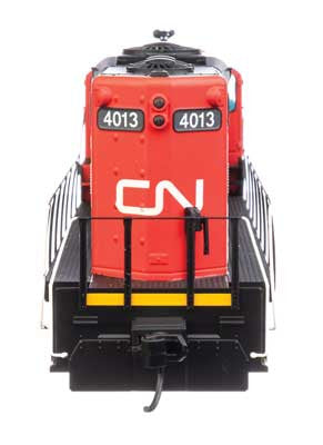 Walthers 910 - 20433 HO Scale Model Train - EMD GP9 Phase II Canadian National #4013 with Black, Red and White Stripes, Equipped with DCC & Sound