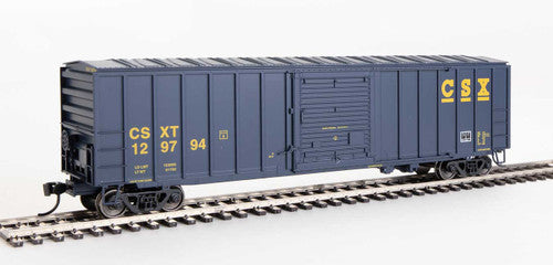 Walthers HO Scale ACF Exterior Post Boxcar CSX #129794 in Blue & Yellow