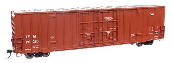 Walthers HO Scale 60' HC High Cube Plate F Boxcar for TFM Transportacion Ferroviaria Mexicana, Model #20020