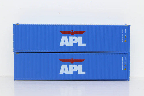JTC Model Trains 405107 APL 40-Foot High Cube Containers with Magnetic Connecting System and Corrugated Sides in N Scale for Model Railroads